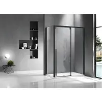 Marenza Neptune Douchecabine - 150x100cm - met schuifdeur - 8mm veiligheidsglas - anti kalk - mat zwart sw491388/sw491397
