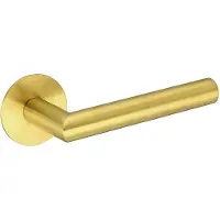 Intergriff Deurkruk (2x) Celia rond 20mm haaks op ultra dunne rozetten van 3mm geborsteld messing PVD gecoat | Ronde deurklinken