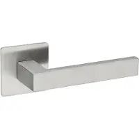 Intergriff Deurkruk (2x) Enzo vierkant 20mm haaks op vierkant ultra dunne rozet van 3mm geborsteld RVS | RVS deurklinken