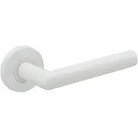 Intergriff Deurkruk Amari rond 20mm haaks op rozet mat wit PVD gecoat