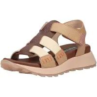 Hispanitas Dames Ambar bruine sandalen (36), Leer, 3 tot 5 cm, Klittenband, Casual CHV264624