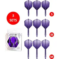 GOAT Air Neon Purple NO6 - Multipack - Dart Flights & Shafts - 3 Sets - Medium, Inbetween & Short