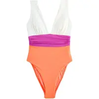Next Badpak donkeroranje / fuchsia / rosa / wit