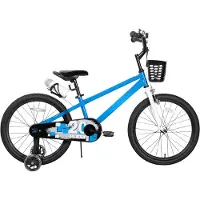 Happiq Kinderfiets – Voor kinderen van 3-12 jaar – Met oplichtende zijwieltjes – Blauw, 51 cm