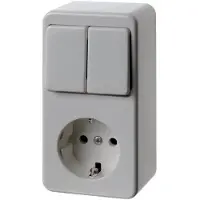 Hager Berker Opbouwcombinatieschakelaar wandcontactdoos - 61479449