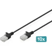 Digitus DK-1618-020S-BL-10 Patchkabel CAT 6 U-UTP Slim 2m Schwarz 10 Stück