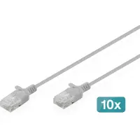 Digitus DK-1618-020S-10 Patchkabel CAT 6 U-UTP Slim 2m Grau 10 Stück