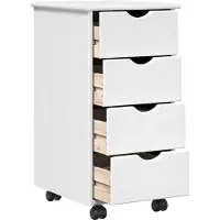 vidaXL Rollende kast met wiel Wit 34 x 39 x 65,5 cm Massief vurenhout
