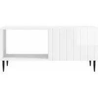 vidaXL Salontafel Hoogglans Wit 90 x 50 x 40 cm Bewerkt hout