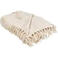 Beliani KHARI - Plaid - Beige - 200 x 200 cm - Katoen