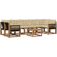 vidaXL Buiten bank set 8 st Natuurlijk en Beige