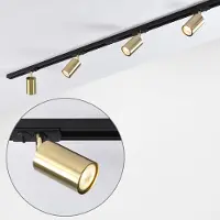 LumenXL Modern 1-fase railsysteem van 1,5 meter met gouden Mels spots - plafondlamp