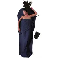 Cocoon - Micro-Fleece MummyLiner - Reisslaapzak 220 x 80/60 cm, zwart/blauw/purper