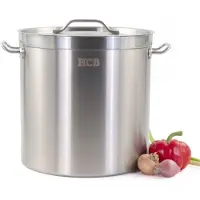 HCB - Professionele Kookpan - 25 liter - Inductie - Gas - Electrisch - Grote RVS / INOX pan - Soeppan - Horeca pannen - Kookpot - Ø33.5 cm x H33.5 cm - 4.6 kg - 7295