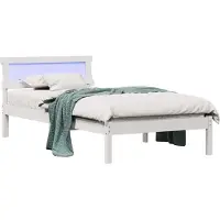 vidaXL Bedframe met hoofdeinde Wit 90 x 200 cm Massief grenenhout