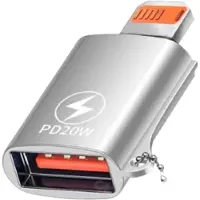 NÖRDIC OTG-LGNG1 USB-A Vrouwelijk naar Lightning Mannelijk Adapter - USB 3.1 OTG - Zilver