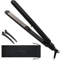Carmen CST2565B - Stijltang - 5 warmtestanden - Toermalijn coating - Extra lange platen - Zwevende platen - Ophanglus - Zwart