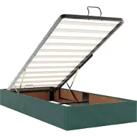 vidaXL Ottomanbed met matras en LED-verlichting, donkergroen, 200 x 200 cm, fluweel
