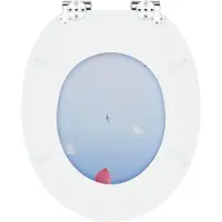vidaXL Toiletbril Blauw 44 x 38 cm Bewerkt hout