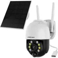 Foscam B4: Draadloze bewakingscamera met 2K-resolutie (4 MP), batterijgevoed, met kantel- en zwenkfunctie, inclusief zonnepaneel