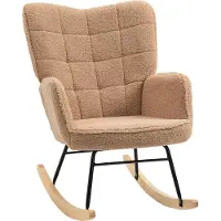 HOMCOM Schommelstoel Retro Teddy Fleece - Bruin - 92 x 71 x 101 cm