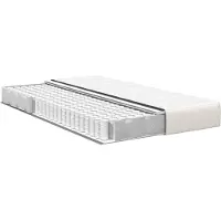vidaXL Bedmatras met matras Crème 120 x 190 cm Stof