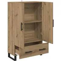 vidaXL Hoge kast Artisan-eikenhout, 69,5 x 30 x 115 cm, houtvezel