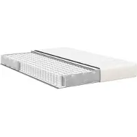 vidaXL Bedmatras met matras Crème 140 x 190 cm Stof