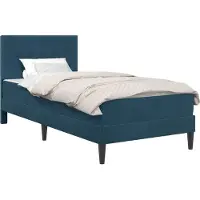 vidaXL Bedframe met matras met hoofdeinde Blauw 90 x 200 cm Fluweel