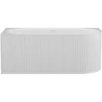 Vente-unique Hoekbad met ribbels - 200L - 150 x 75 x 58 cm - Mat wit - Acryl - Hoek links - BARBORI