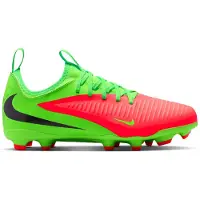 Nike Phantom 6 Low Haaland Academy Gras / Kunstgras Voetbalschoenen (MG) Kids Felgroen Rood Zwart