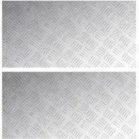 vidaXL Trap Tread 2 st 80 x 40 cm Zilver Aluminium Rechthoekig