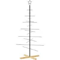 vidaXL Metalen kerstboom Zwart 89 cm Poedercoated staal