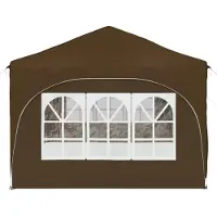 vidaXL Opklapbare feesttent 575 x 288 x 245 cm, taupe, Oxford-stof