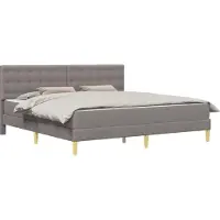 vidaXL Bedframe met matras met hoofdeinde Taupe 200 x 200 cm Stof