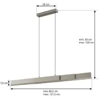 LUCANDE Hanglampe , Torven, dimbare, Metallic, Woonkamer, Metaal, Modern