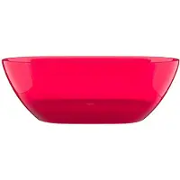 Vente-unique Doorzichtig losstaand bad - 292L - 160 x 72 x 56 cm - Rood - Hars - SPAVO