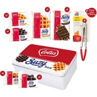 Lotus Chocolade Suzy snackbox - De ultieme collection box met knijptang - Suzy wafels vanille & chocolade - 334g