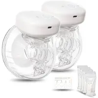 Youha elektrische borstkolf - dubbelzijdig kolven - handsfree kolven - BPA-vrij - borstvoeding - kolfapparaat - 2x 240ML cups Moedermelk - Handmatig bedienbaar - Maat: 24mm - Inclusief e-book over