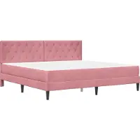 vidaXL Bedframe met matras Roze 180 x 200 cm fluweel