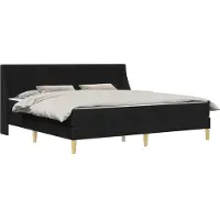 vidaXL Bedframe met matras met hoofdeinde Zwart 180 x 200 cm Polyester
