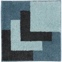 Casilin Toiletmat Vierkant - 60 x 60cm Graduale - Antislip WC Mat - Vierkante Badmat - Waterabsorberend - Wasbaar en Sneldrogend - Zachte microvezel - Blauw