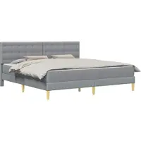 vidaXL Bedframe met matras met hoofdeinde Lichtgrijs 180 x 200 cm Stof