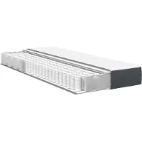 vidaXL Bedmatras met matras Grijs 90 x 190 cm Stof