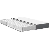 vidaXL Bedmatras met matras Grijs 140 x 190 cm Stof