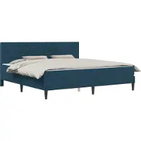 vidaXL Bedframe met matras met hoofdeinde Blauw 180 x 200 cm Fluweel