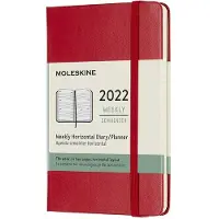 Moleskine 12 Maanden Agenda - 2022 - Wekelijks Horizontaal - Pocket - Hardcover - Rood