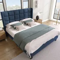 OKWISH Uittrekbare bed 140x200 cm. Multifunctionele uittrekbare bank, geschikt als éénpersoonsbed, voorzien van LED-verlichting, lades en diverse opbergvakken. Zonder matras. Beige