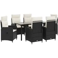 vidaXL Sofa Tafel Set 7 st PE rotan en poedergecoat staal
