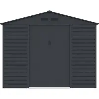 Vente-unique Metalen tuinhuisje van gegalvaniseerd staal - Antraciet - 7,17 m² - ADELMO